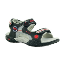 American Club Amerikanische Sandalen Kinderschuhe Lederinnensohle rot grau schwarz 1