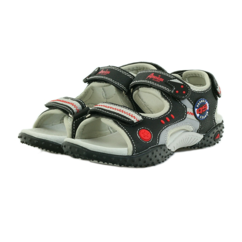 American Club Amerikanische Sandalen Kinderschuhe Lederinnensohle rot grau schwarz 3