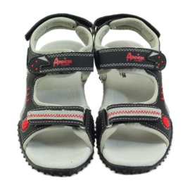 American Club Amerikanische Sandalen Kinderschuhe Lederinnensohle rot grau schwarz 4