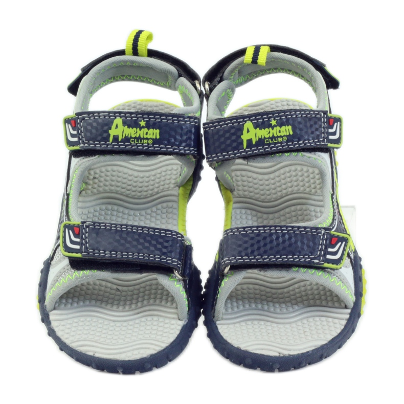 American Club Kinderschuhe Sandalen leuchtend amerikanisch 1702 marineblau navy blau grün grau 4