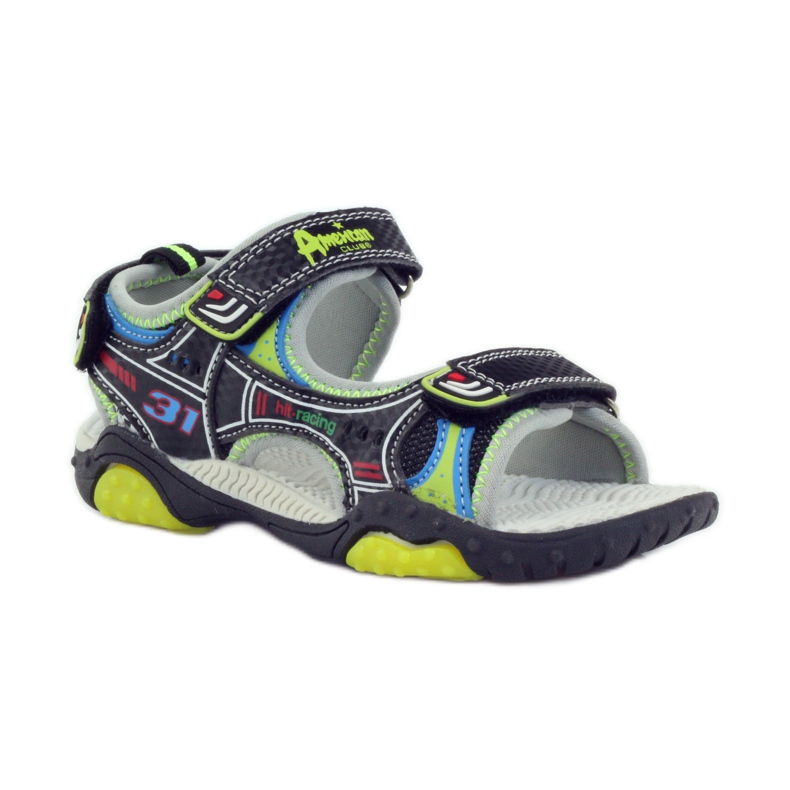 American Club Kinderschuhe Sandalen leuchtend amerikanisch 1702 grün grau blau schwarz 1