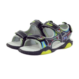 American Club Kinderschuhe Sandalen leuchtend amerikanisch 1702 grün grau blau schwarz 3