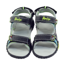 American Club Kinderschuhe Sandalen leuchtend amerikanisch 1702 grün grau blau schwarz 4