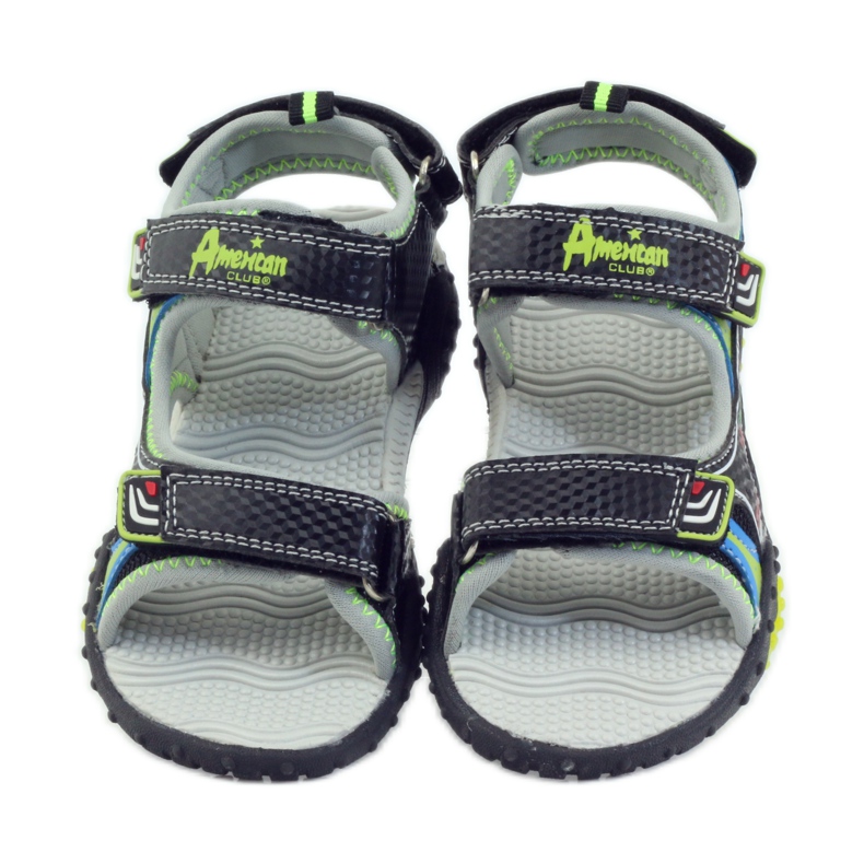 American Club Kinderschuhe Sandalen leuchtend amerikanisch 1702 grün grau blau schwarz 4