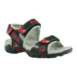 American Club schwarze Kindersandalen 1713 rot grau 1