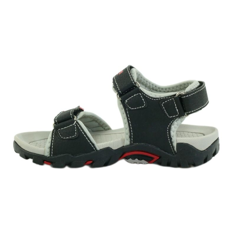 American Club schwarze Kindersandalen 1713 rot grau 2