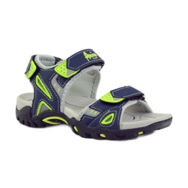American Club marineblaue Kindersandale 1713 grün 1