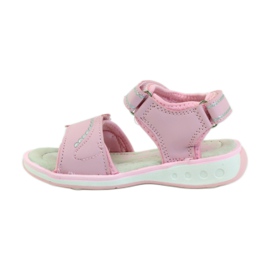 American Club Kinderschuhe Sandalen Leder Innensohle leuchtend amerikanisch rosa grau 2