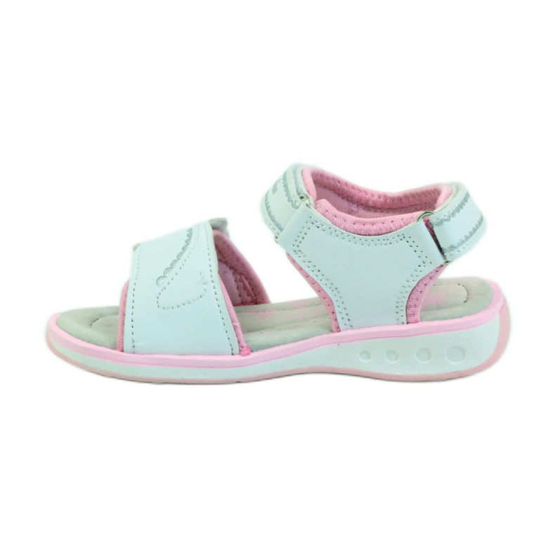 American Club Kinderschuhe Sandalen Leder Innensohle leuchtend amerikanisch rosa grau weiß 2