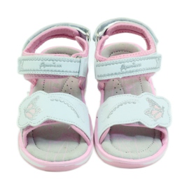 American Club Kinderschuhe Sandalen Leder Innensohle leuchtend amerikanisch rosa grau weiß 5