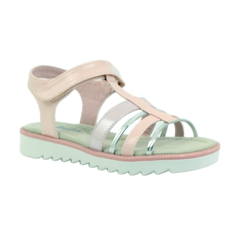 American Club Sandale mit Einsatz aus amerikanischem 16903-Leder rosa grau 1