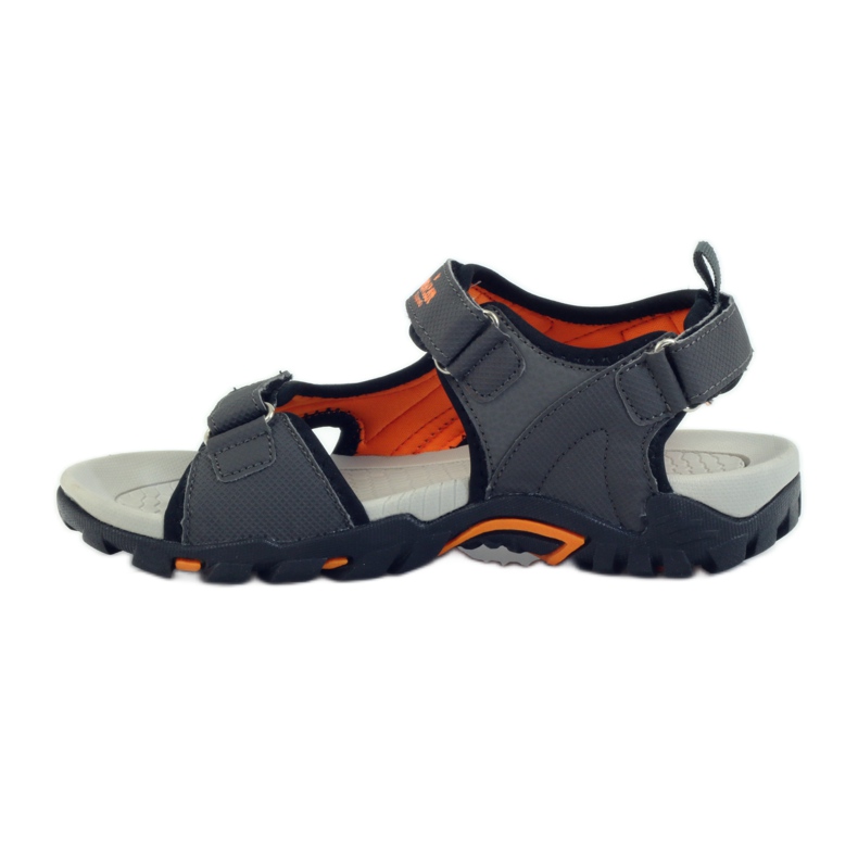 American Club Amerikanische 1714 Sandalen mit Schaumeinlage grau orange 2
