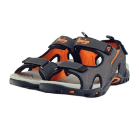 American Club Amerikanische 1714 Sandalen mit Schaumeinlage grau orange 3