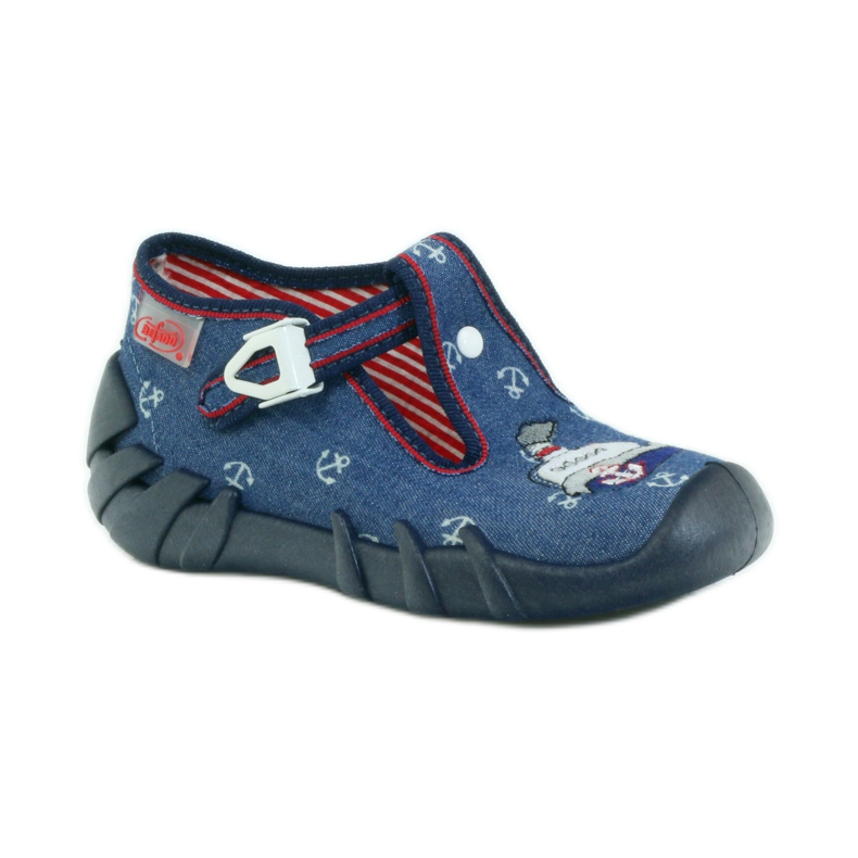 Befado Kinderschuhe 110p311 Hausschuhe marineblau 1