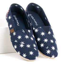 McKey Modische Espadrilles zum Hineinschlüpfen weiß navy blau 2