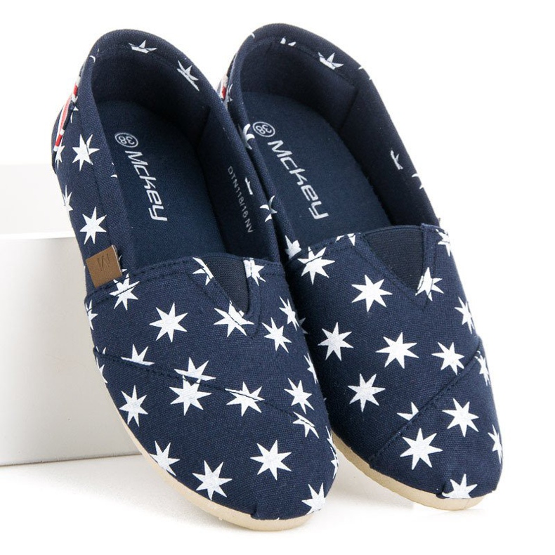 McKey Modische Espadrilles zum Hineinschlüpfen weiß navy blau 2