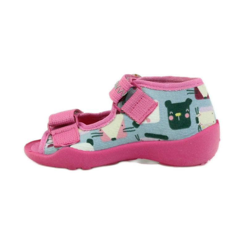 Hausschuhe Sandalen Serduszko Befado 242p071 rosa grau 2