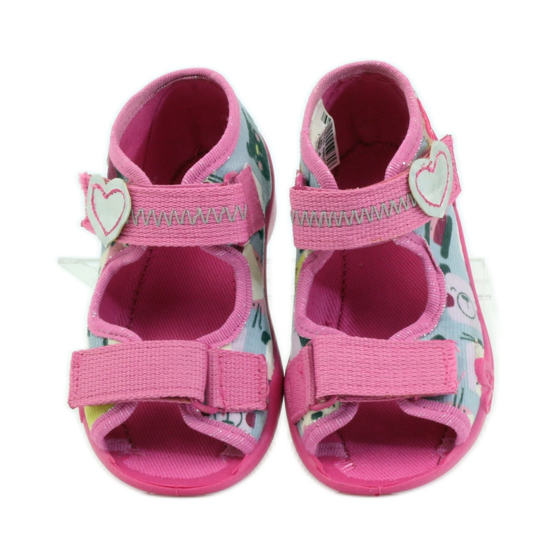 Hausschuhe Sandalen Serduszko Befado 242p071 rosa grau 4