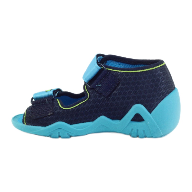 Befado Kinderschuhe Hausschuhe Sandalen 250p068 marineblau blau grün 2