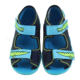 Befado Kinderschuhe Hausschuhe Sandalen 250p068 marineblau blau grün 4