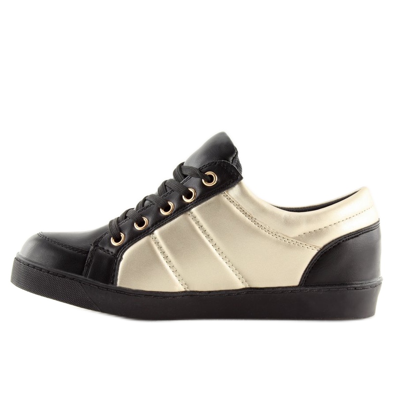 Chanelki Turnschuhe Y612 Schwarz Schwarz und Gold 2