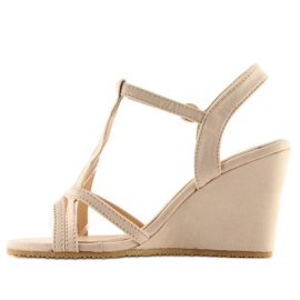 Beige Keilsandalen 266-7 beige 2