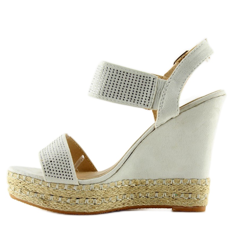 Graue Sandalen mit Keilabsatz 3811-7 Grau 2