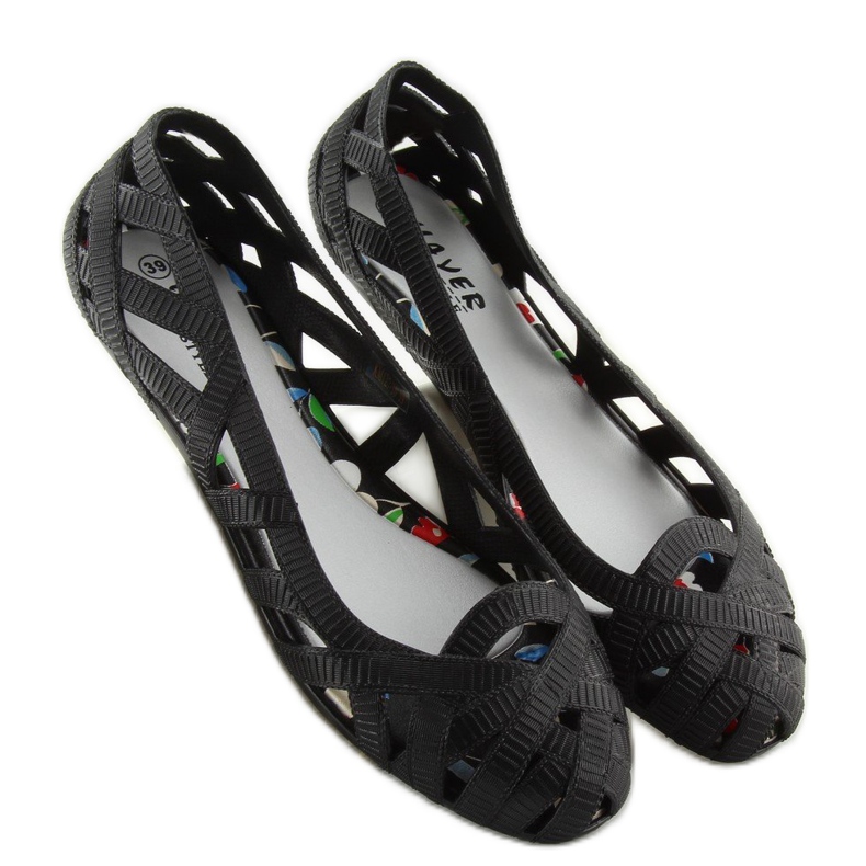 Ballerinas meliski schwarz durchbrochen KM127 schwarz 1