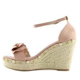 Sandalen, Espadrilles auf rosa Wedges L2668 2