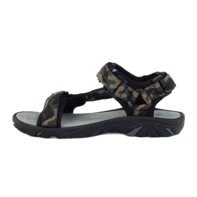 American Club Sandale mit Einsatz aus amerikanischem 1728-Leder schwarz braun 2