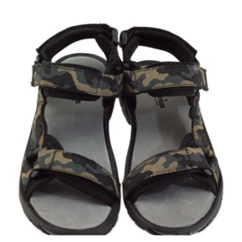 American Club Sandale mit Einsatz aus amerikanischem 1728-Leder schwarz braun 4