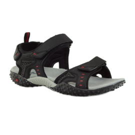 American Club Sandale mit Einsatz aus amerikanischem 1715-Leder schwarz 1