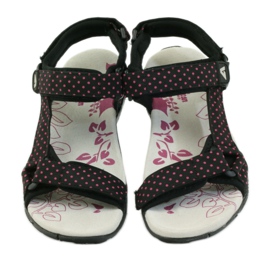 American Club Sandale mit Einsatz aus amerikanischem 1717-Leder rosa schwarz 4