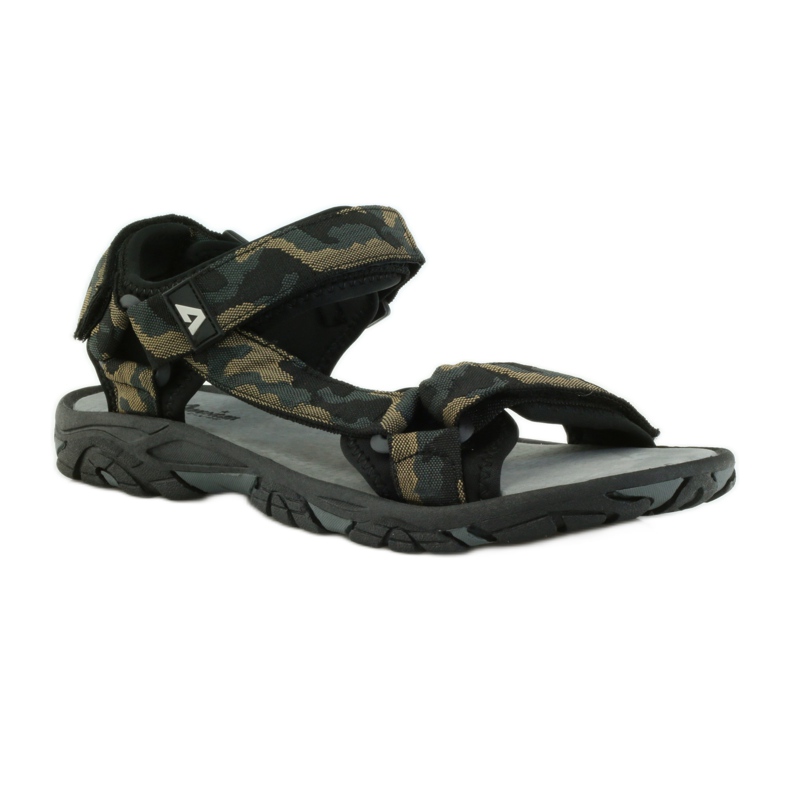 American Club Ledersandalen American 1728 camo grau braun schwarz 1