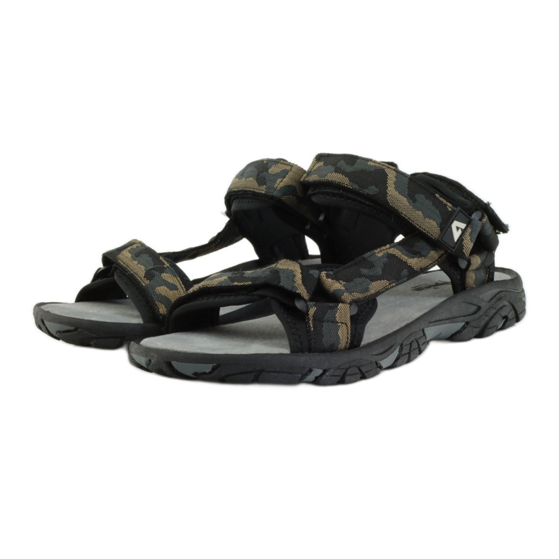 American Club Ledersandalen American 1728 camo grau braun schwarz 3