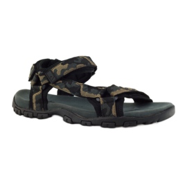 American Club Sandalen Ledereinsatz American 1729 camo schwarz braun grau 1