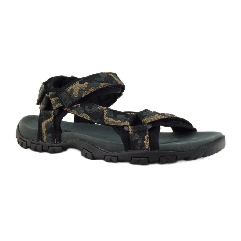 American Club Sandalen Ledereinsatz American 1729 camo schwarz braun grau 1