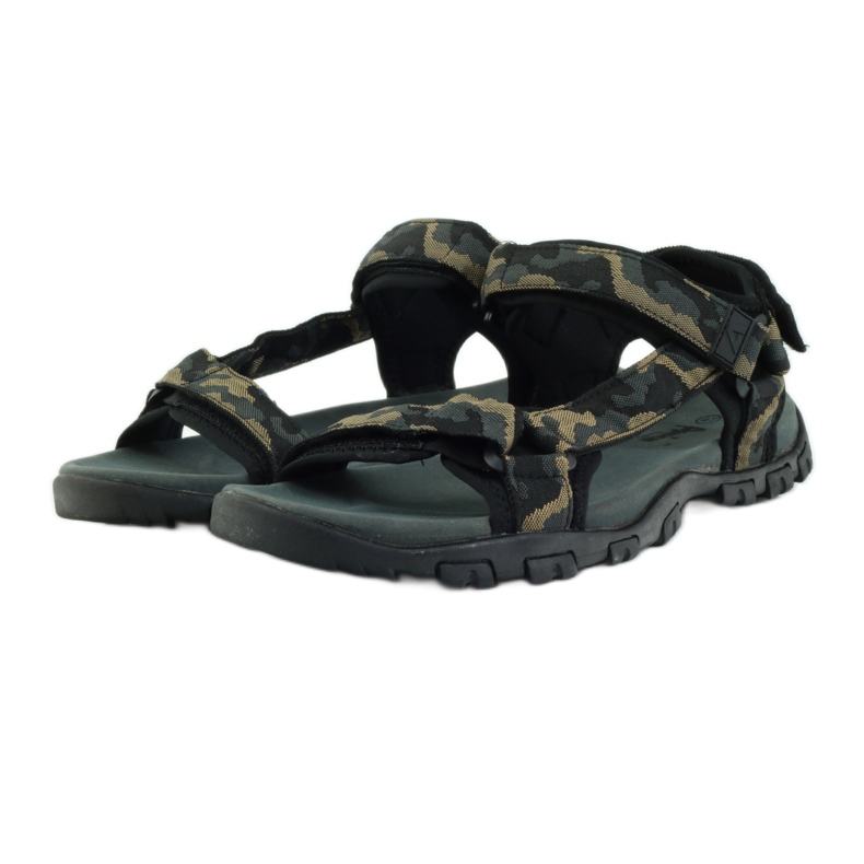 American Club Sandalen Ledereinsatz American 1729 camo schwarz braun grau 3