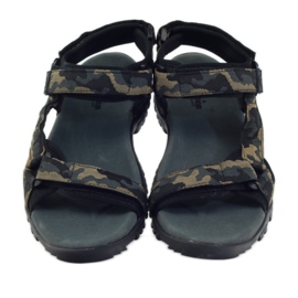 American Club Sandalen Ledereinsatz American 1729 camo schwarz braun grau 4