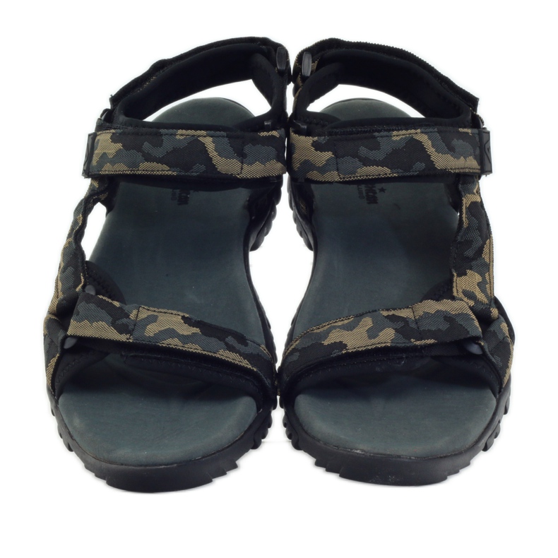 American Club Sandalen Ledereinsatz American 1729 camo schwarz braun grau 4