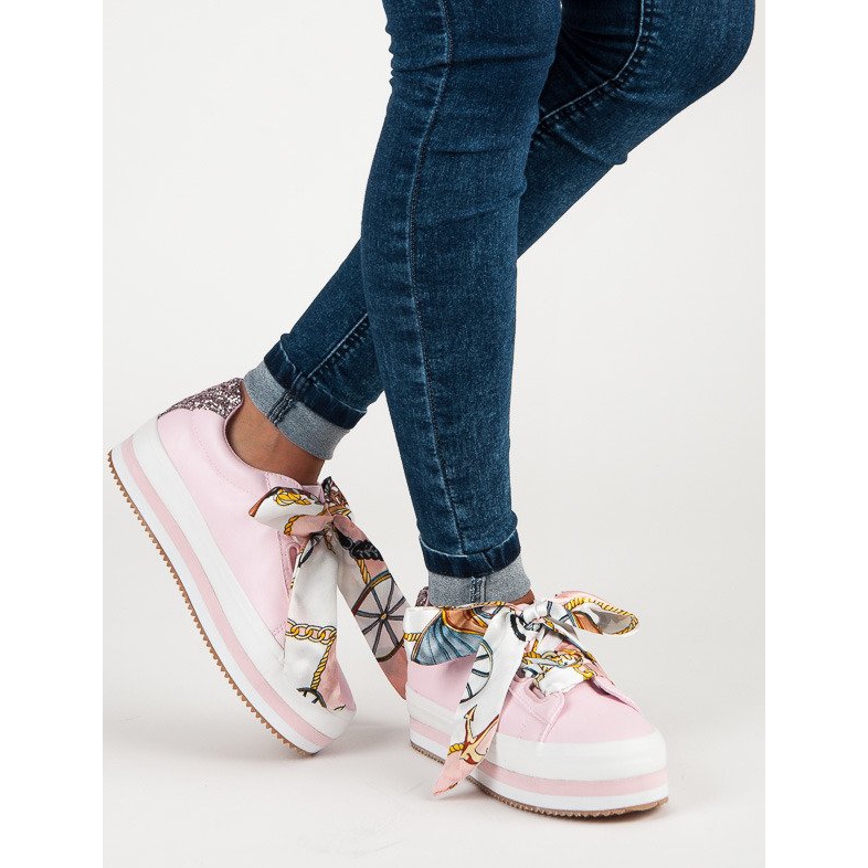 Vices Stylische Turnschuhe auf der Lasterplattform rosa 1