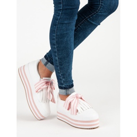 Modischer VICES Sneaker weiß rosa 2