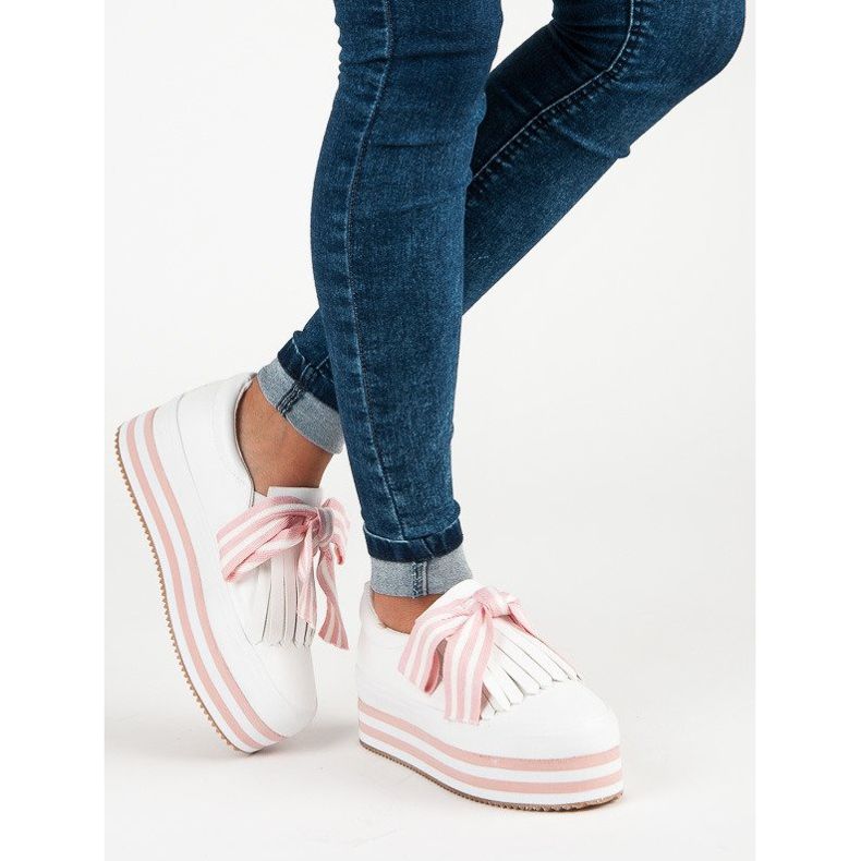 Modischer VICES Sneaker weiß rosa 2
