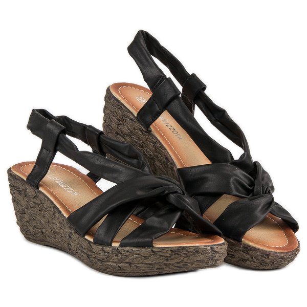 Keilsandalen zum Hineinschlüpfen schwarz 1