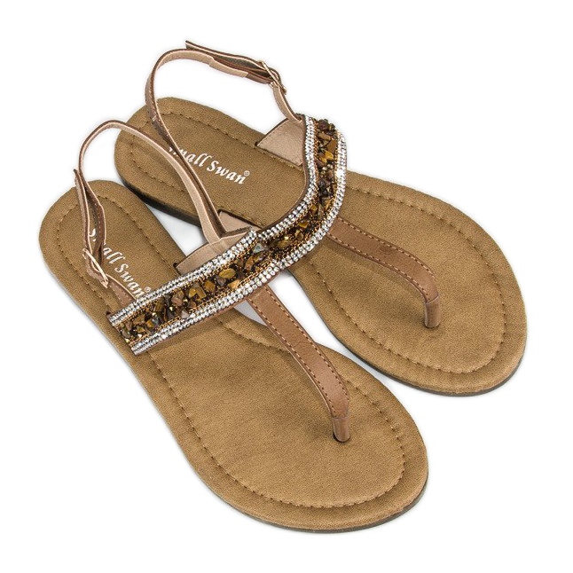 Small Swan Braune Flip-Flops 1