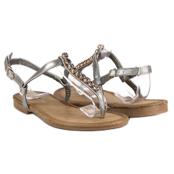 Comer Leichte silberne Sandalen grau 1