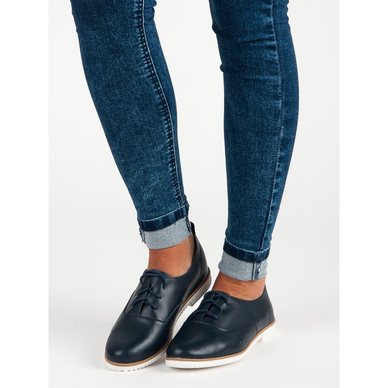 Marineblaue Lederschuhe von Mazaro 1