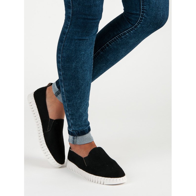 Tullo Schwarze Wildleder-Slipper 1