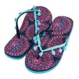 Ax Boxing Flip-Flops mit Bommeln blau 1