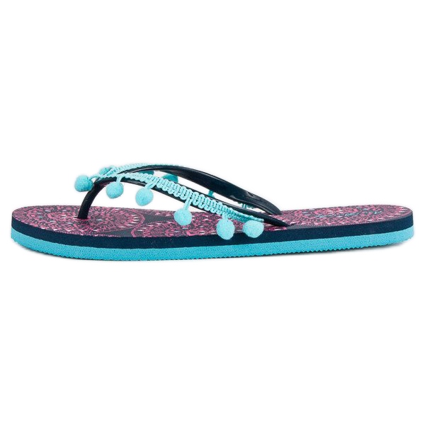 Ax Boxing Flip-Flops mit Bommeln blau 2
